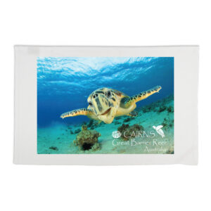 Tea Towel Organic Cotton White Cairns Turtle