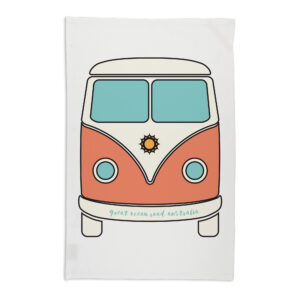 Tea Towel Organic Cotton White Kombi Great Ocean Road