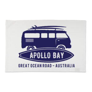 Tea Towel Organic Cotton White Apollo Bay Kombi