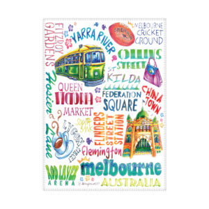 Tea Towel Microfibre Melbourne Deborah Broughton Words