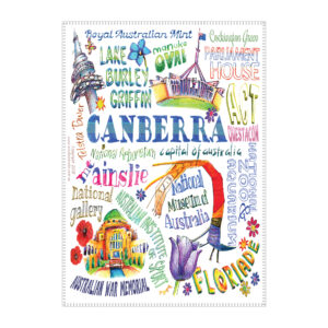 Tea Towel Microfibre Deb Broughton Canberra Words
