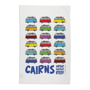 Tea Towel Organic Cotton White Cairns Multi Kombi