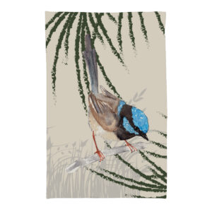 Tea Towel Microfibre Grasslands Blue Wren Single