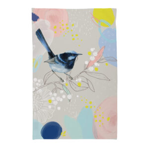 Tea Towel Microfibre Pastel Wild Wren Single