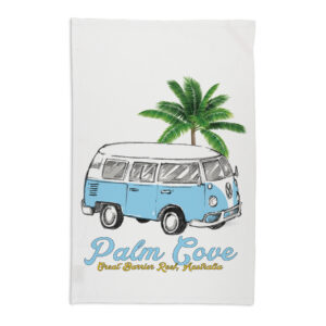 Tea Towel Organic Cotton White Side Kombi Palm Cove