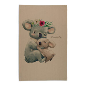 Tea Towel Organic Cotton Beige Koala Hug Mum & Me
