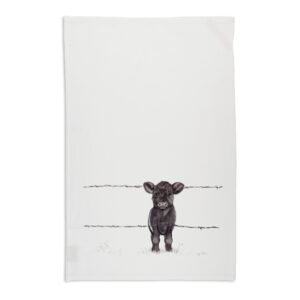 Tea Towel Organic Cotton White Fig Hill Farm Nosy Neighbour