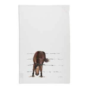 Tea Towel Organic Cotton White Fig Hill Farm Pesky Pony