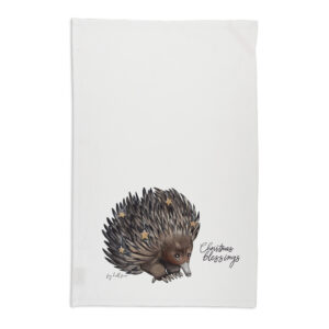 Tea Towel Organic Cotton White Fig Hill Farm Christmas Eric Echinda
