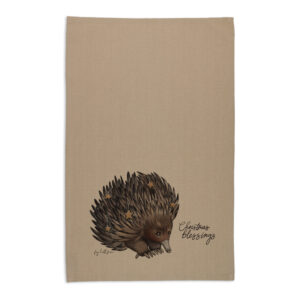 Tea Towel Organic Cotton Beige Fig Hill Farm Christmas Eric Echinda