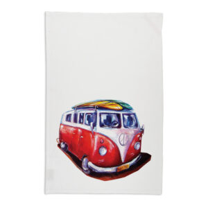 Tea Towel Organic Cotton White Deborah Broughton Roadtrip Kombi