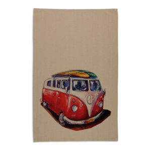 Tea Towel Organic Cotton Beige Deborah Broughton Roadtrip Kombi