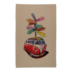 Tea Towel Organic Cotton Beige Deborah Broughton Roadtrip