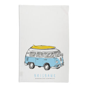 Tea Towel Organic Cotton White Side Kombi Brisbane