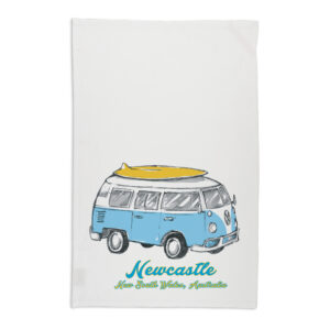 Tea Towel Organic Cotton White Side Kombi Newcastle