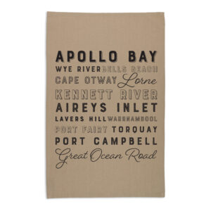 Tea Towel Organic Cotton Beige GOR Place Names