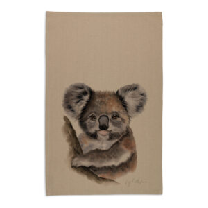 Tea Towel Organic Cotton Beige Fig Hill Farm Kev Koala
