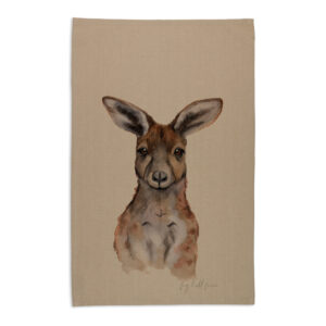 Tea Towel Organic Cotton Beige Fig Hill Farm Kaia Kangaroo