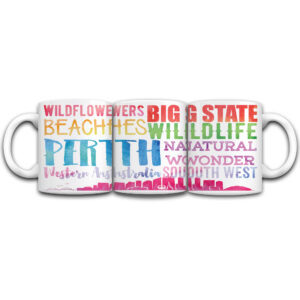Mug Perth Words Watercolour