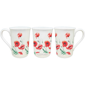 Fine Bone China Mug Poppies Canberra Capital of Australia