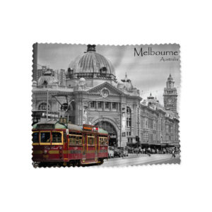Lens Cloth Melbourne Black & White Red Tram