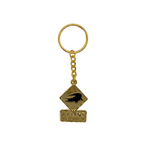 Keyring Enamel Cairns Roadsign Crocodile