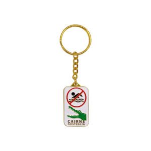 Keyring Enamel Cairns Crocodile No Swimming