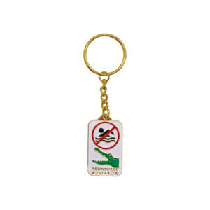 Keyring Enamel Townsville Crocodile No Swimming