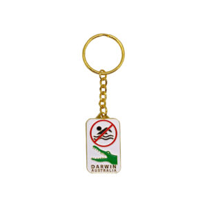 Keyring Enamel Darwin No Swimming Crocodile
