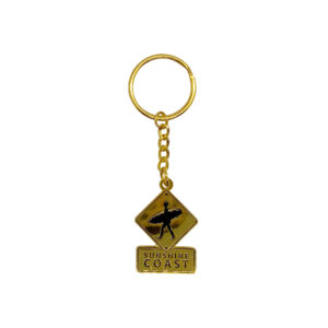 Keyring Enamel Sunshine Coast Roadsign Surfer