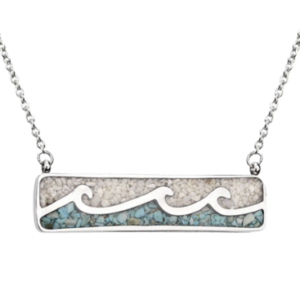 Necklace Bar Sterling Silver Coral Sand