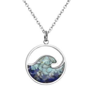 Necklace Round Sterling Silver Wave