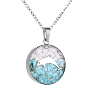 Necklace Round Sterling Silver Dolphin