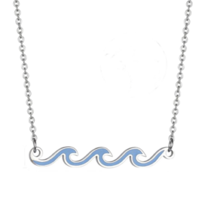 Necklace Sterling Silver Blue Wave