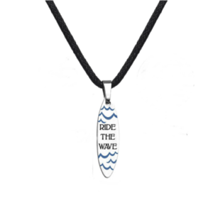 Necklace Cord Sterling Silver Surfboard Ride The Wave