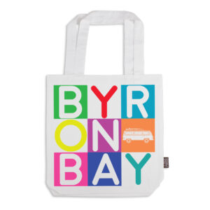 Tote Bag Organic Cotton White Byron Bay Words