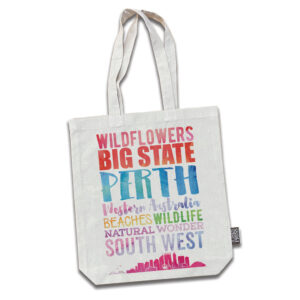 Tote Bag Cotton Perth Words Watercolour