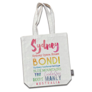 Tote Bag Cotton Sydney Watercolour Words