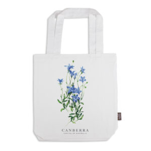 Tote Bag Organic Cotton White Bluebell Canberra Capital of Australia