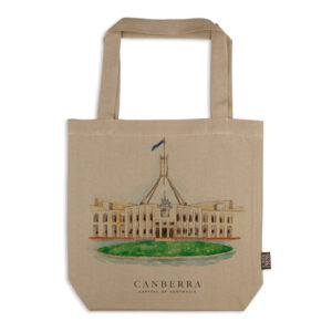 Tote Bag Organic Cotton Beige Parliament House Canberra Capital of Australia