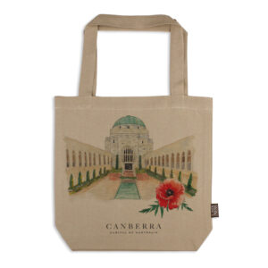 Tote Bag Organic Cotton Beige War Memorial Canberra Capital of Australia