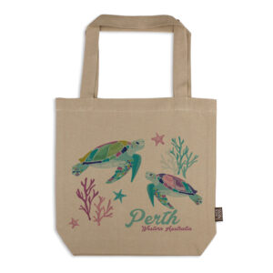 Tote Bag Organic Cotton Beige Sea Turtles Perth WA