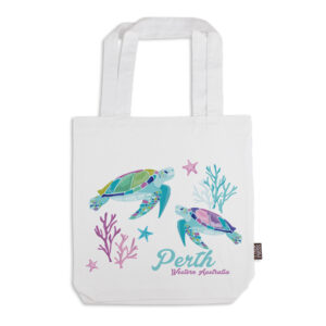 Tote Bag Organic Cotton White Sea Turtles Perth WA