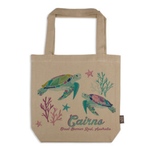 Tote Bag Organic Cotton Beige Sea Turtles Cairns