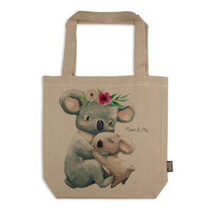 Tote Bag Organic Cotton Beige Koala Hug Mum & Me