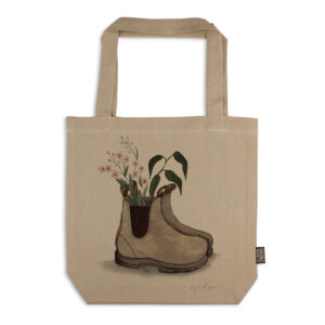 Tote Bag Organic Cotton Beige Fig Hill Farm Boot For You