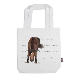 Tote Bag Organic Cotton White Fig Hill Farm Pesky Pony