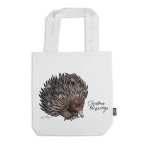 Tote Bag Organic Cotton White Fig Hill Farm Christmas Eric Echinda