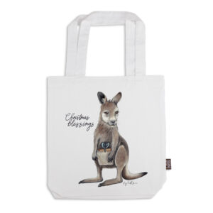 Tote Bag Organic Cotton White Fig Hill Farm Christmas Joey Gift
