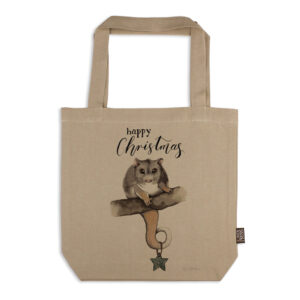 Tote Bag Organic Cotton Beige Fig Hill Farm Christmas Possum Star